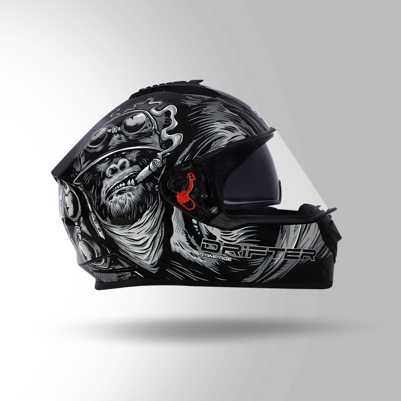 STUDDS DRIFTER D3 HELMET - GLOSS BLACK GREY N4