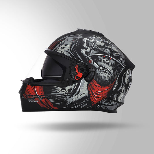 STUDDS DRIFTER D3 HELMET - MATT BLACK GREY RED N2