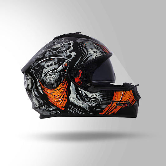STUDDS DRIFTER D3 HELMET - GLOSS BLACK ORANGE N10