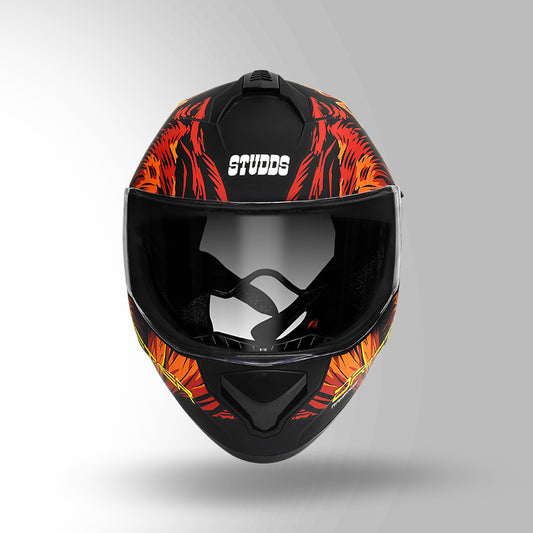 STUDDS DRIFTER D3 HELMET - MATT BLACK RED ORANGE