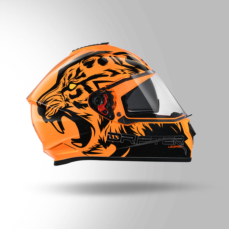 STUDDS DRIFTER D2 HELMET - GLOSS ORANGE BLACK