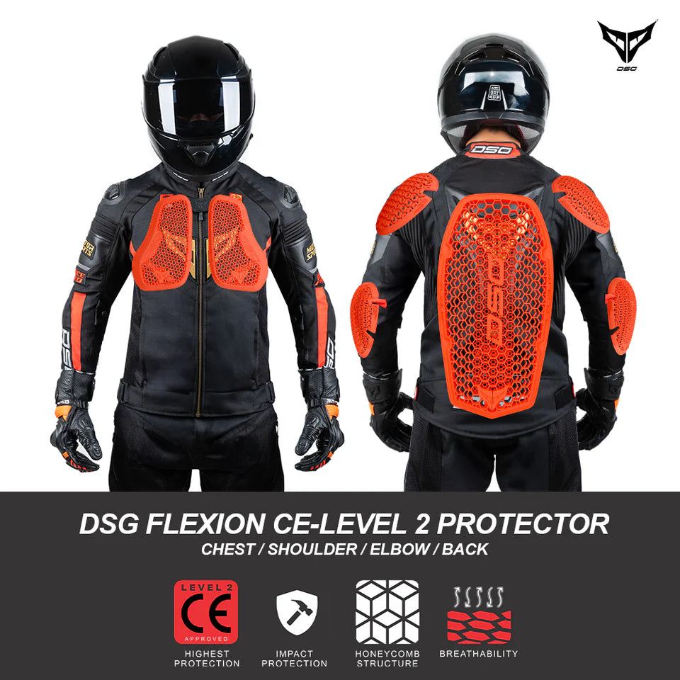 DSG Race Pro Sport Riding Jacket - Black Red Gold