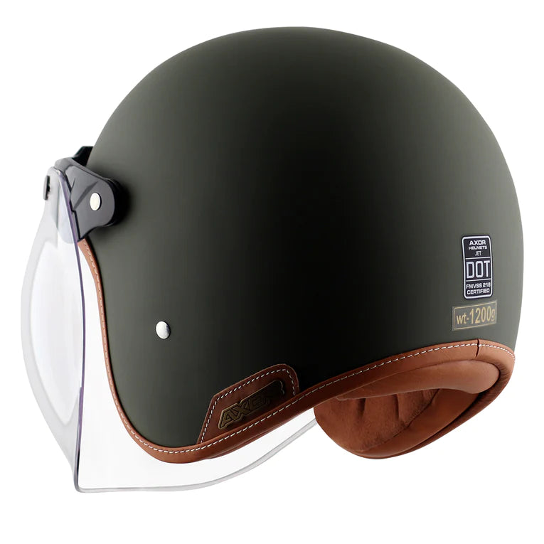 AXOR RETRO JET HELMET - DULL BATTLE GREEN