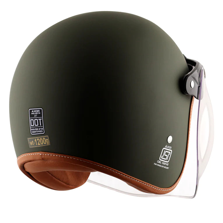 AXOR RETRO JET HELMET - DULL BATTLE GREEN
