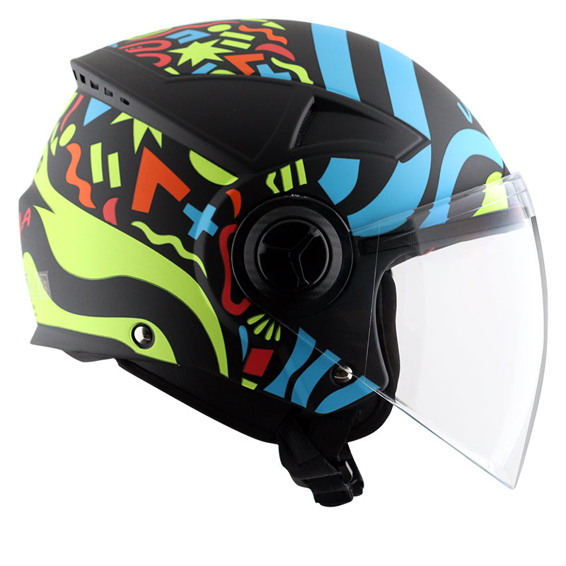 Vega Blaze DX BZ1 Helmet - Dull Black Neon Yellow