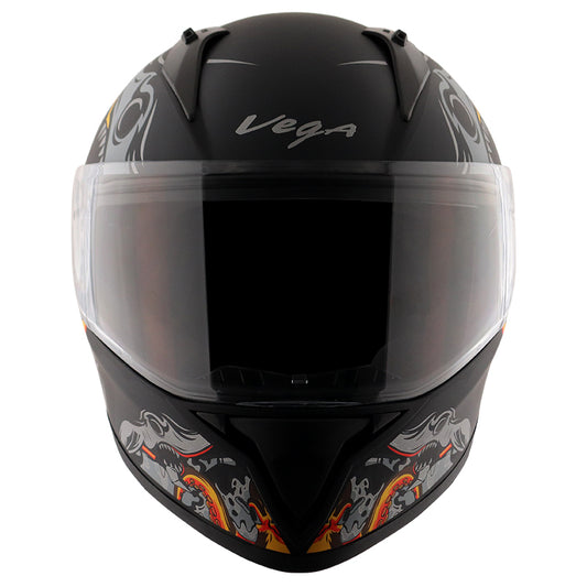 Vega Bolt Octopus Helmet - Dull Black Orange