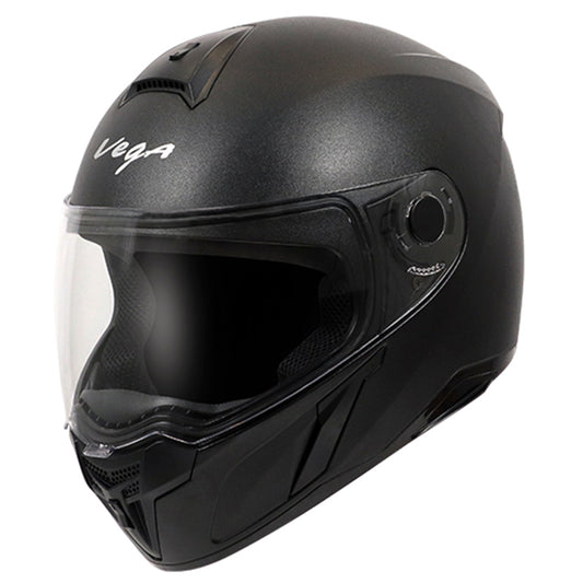 Vega Evo Leather Finish Helmet - Black