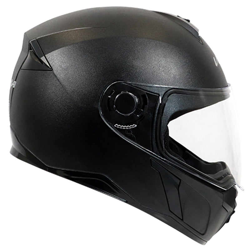 Vega Evo Leather Finish Helmet - Black