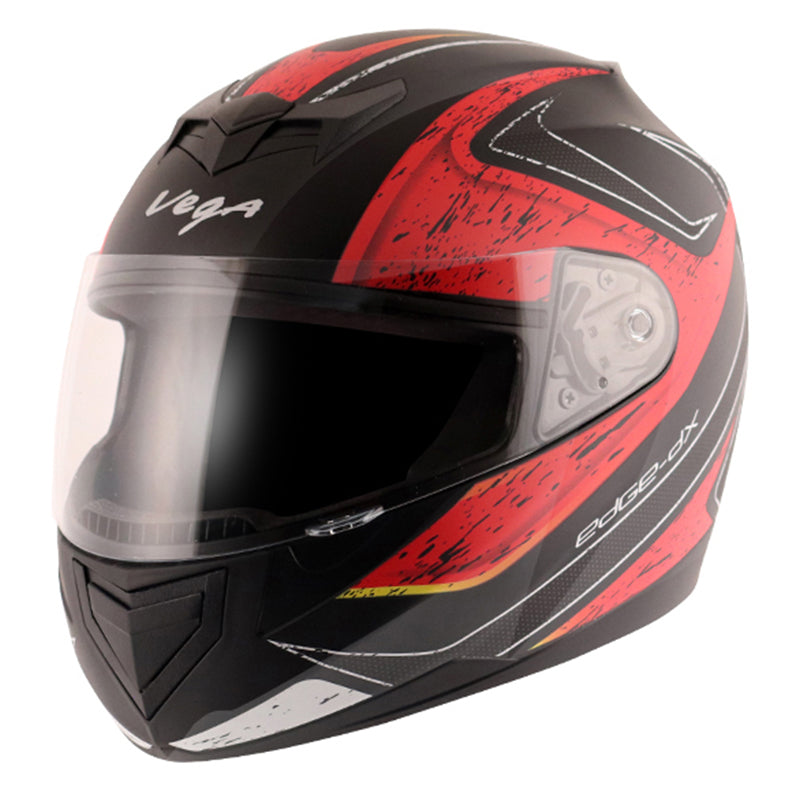 Vega Edge DX Crystal Helmet - Black Red