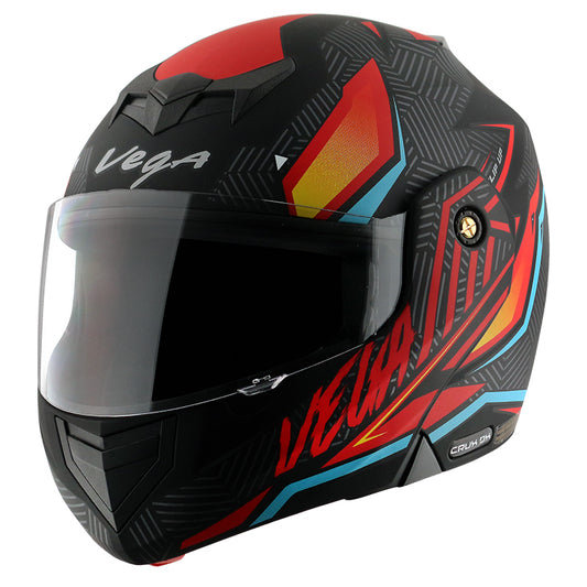 Vega Crux DX Energy Helmet - Dull Black Red