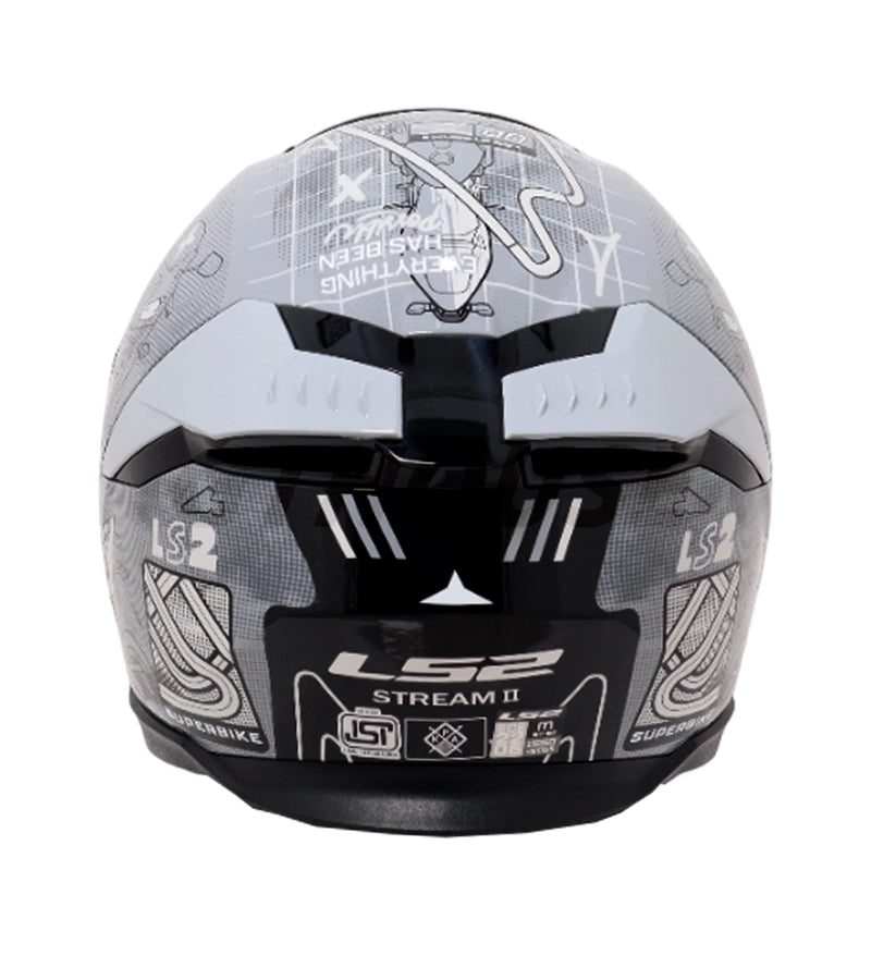 LS2 FF320 Stream II GP Helmet - Gloss Grey