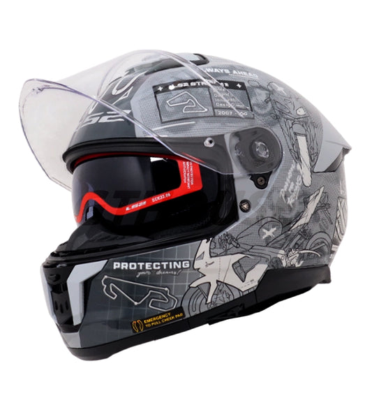 LS2 FF320 Stream II GP Helmet - Gloss Grey