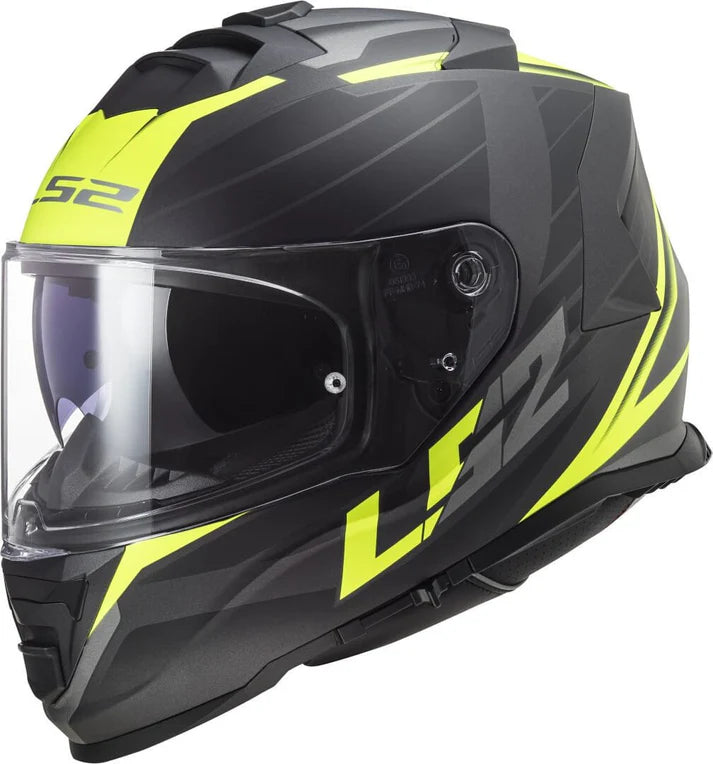 LS2 FF800 Storm II Nerve Helmet - Black Hi-Viz Yellow
