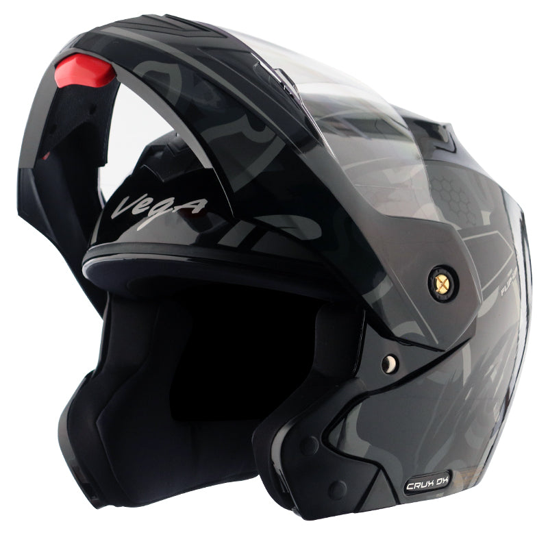 Vega Crux DX Fighter Helmet - Black Grey