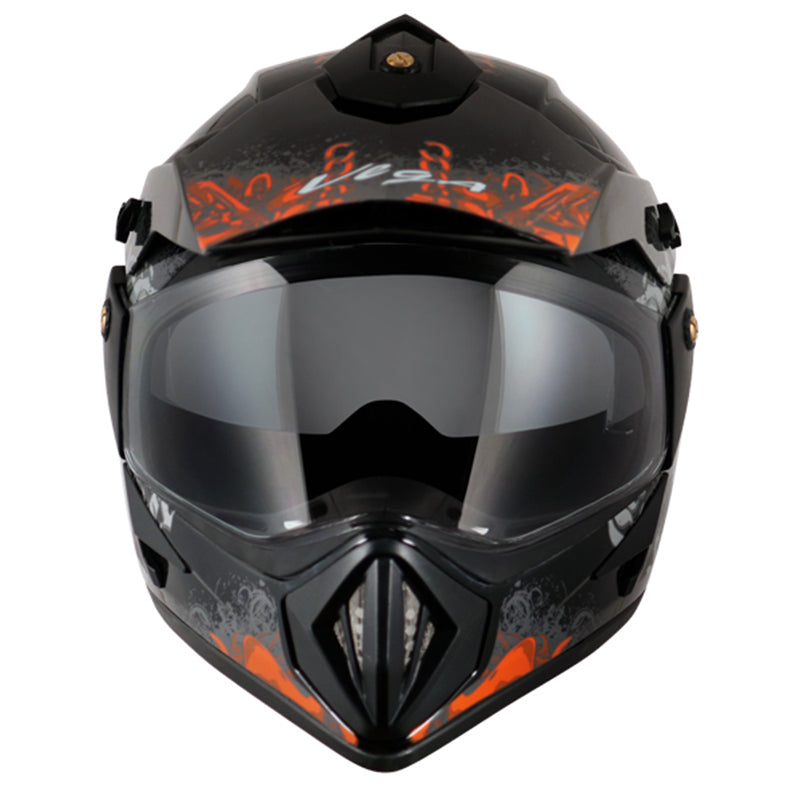 Vega Off Road DV Gangster Helmet - Black Orange
