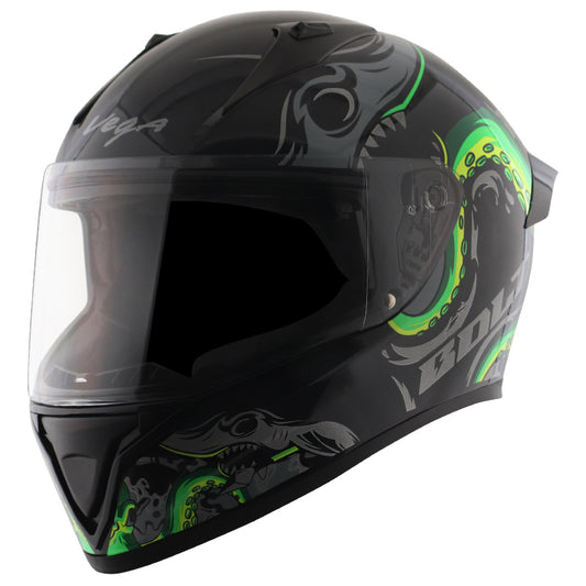 Vega Bolt Octopus Helmet - Black Neon Green