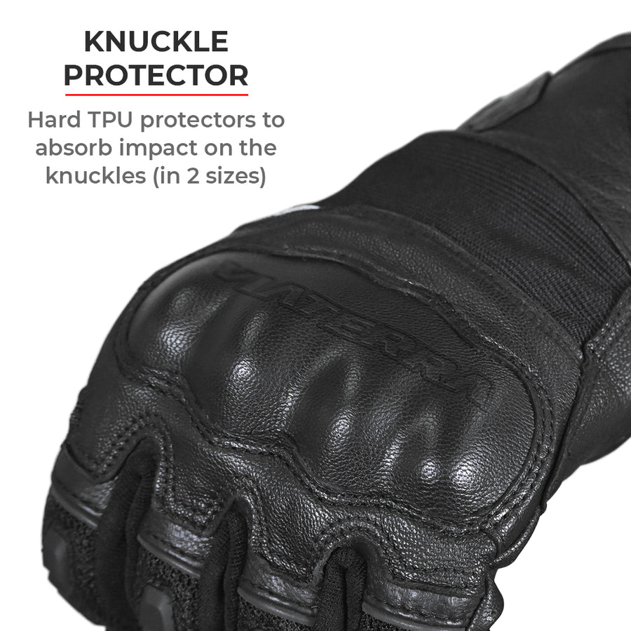 VIATERRA HOLESHOT – SHORT MOTORCYCLE RIDING GLOVES - GUNMETAL