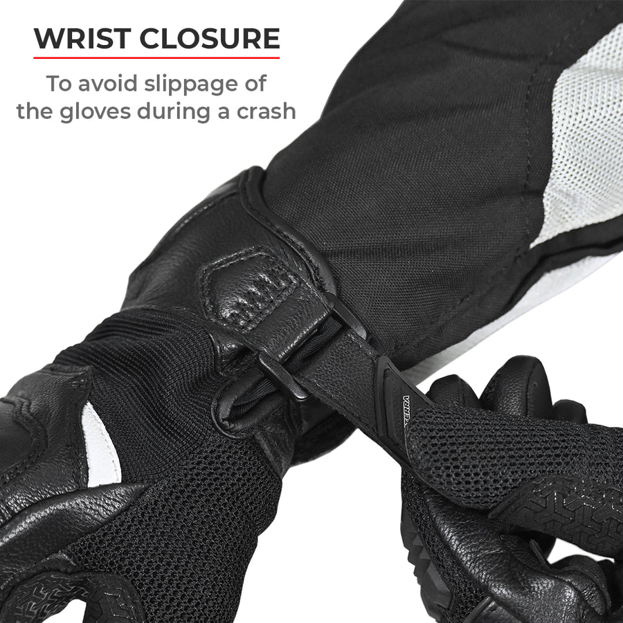 VIATERRA HOLESHOT – SHORT MOTORCYCLE RIDING GLOVES - GUNMETAL