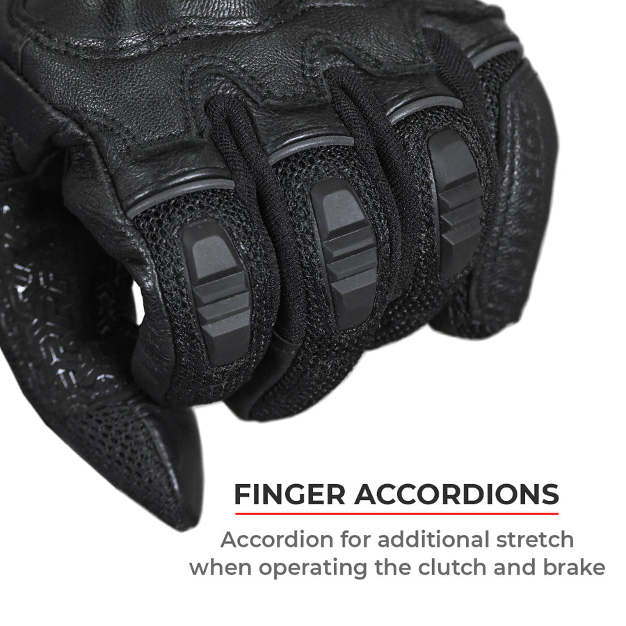 VIATERRA HOLESHOT – SHORT MOTORCYCLE RIDING GLOVES - GUNMETAL