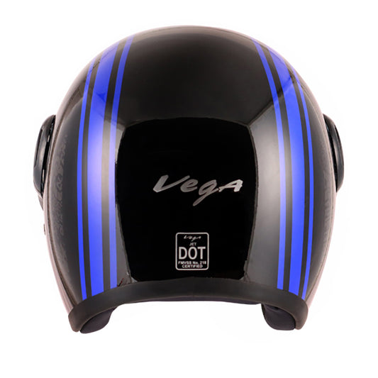 Vega Jet Old School W Visor Hemet - Black Blue