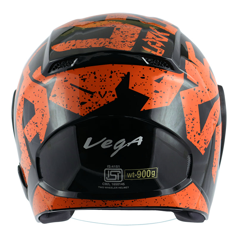 Vega Lark Victor Helmet - Black Orange