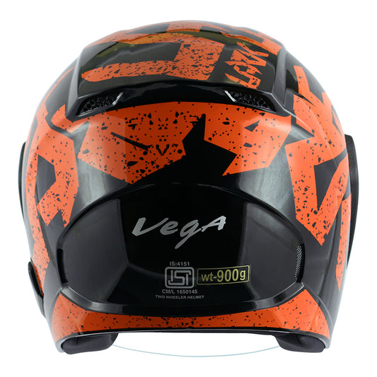 Vega Lark Victor Helmet - Black Orange