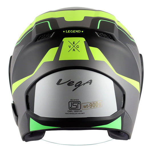 Vega Lark Legand Helmet - Dull Black Neon Yellow