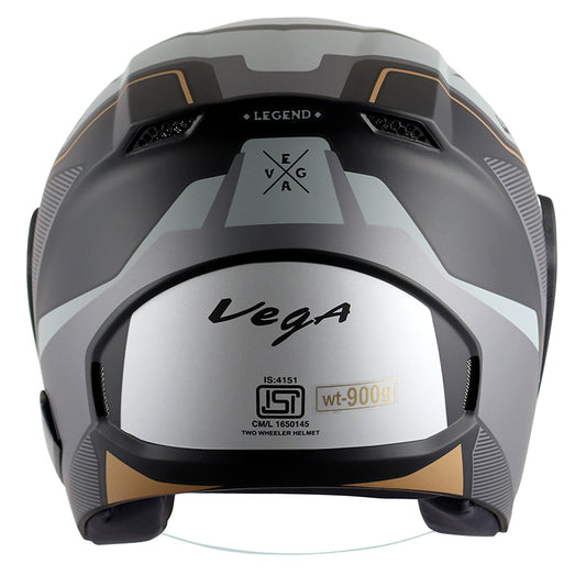 Vega Lark Legand Helmet - Dull Black Silver