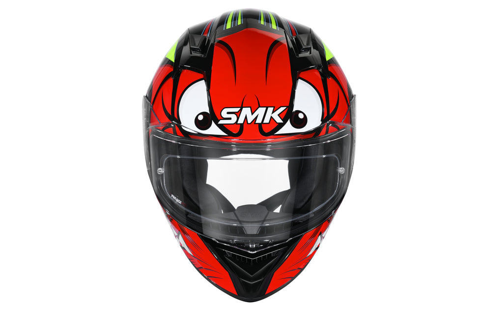 SMK STELLAR MONSTER HELMETS - GLOSS BLACK RED WHITE