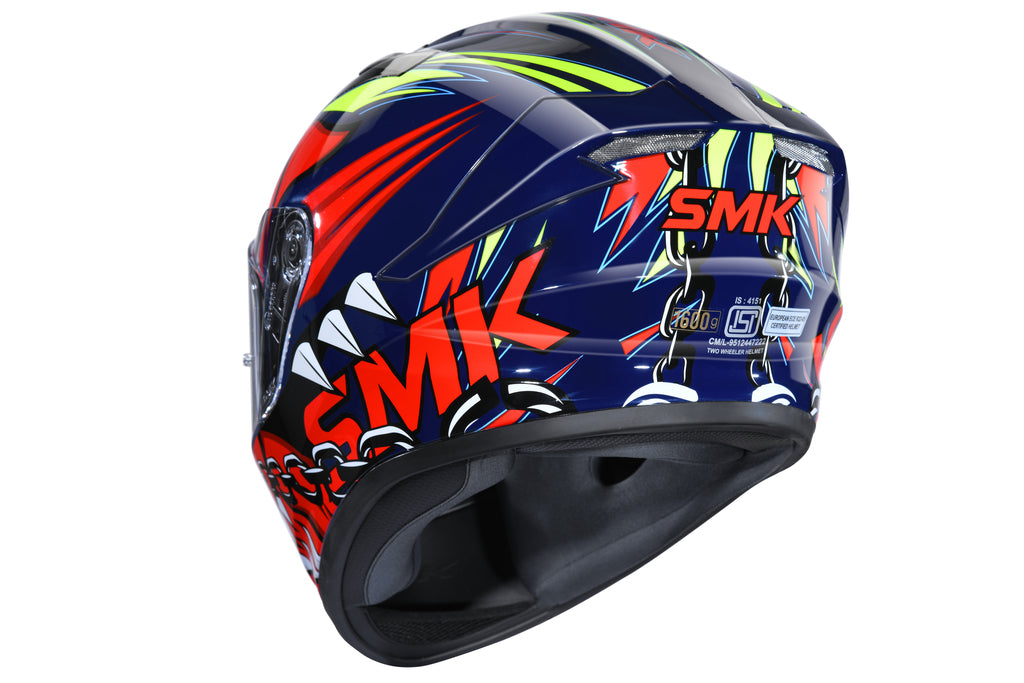 SMK Stellar Monster Helmet - Gloss Blue Red White