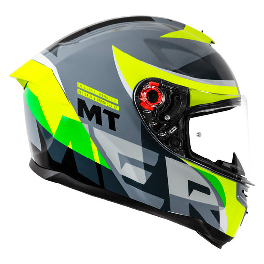 MT HUMMER OASIS HELMET - Grey & Fluorescent Yellow