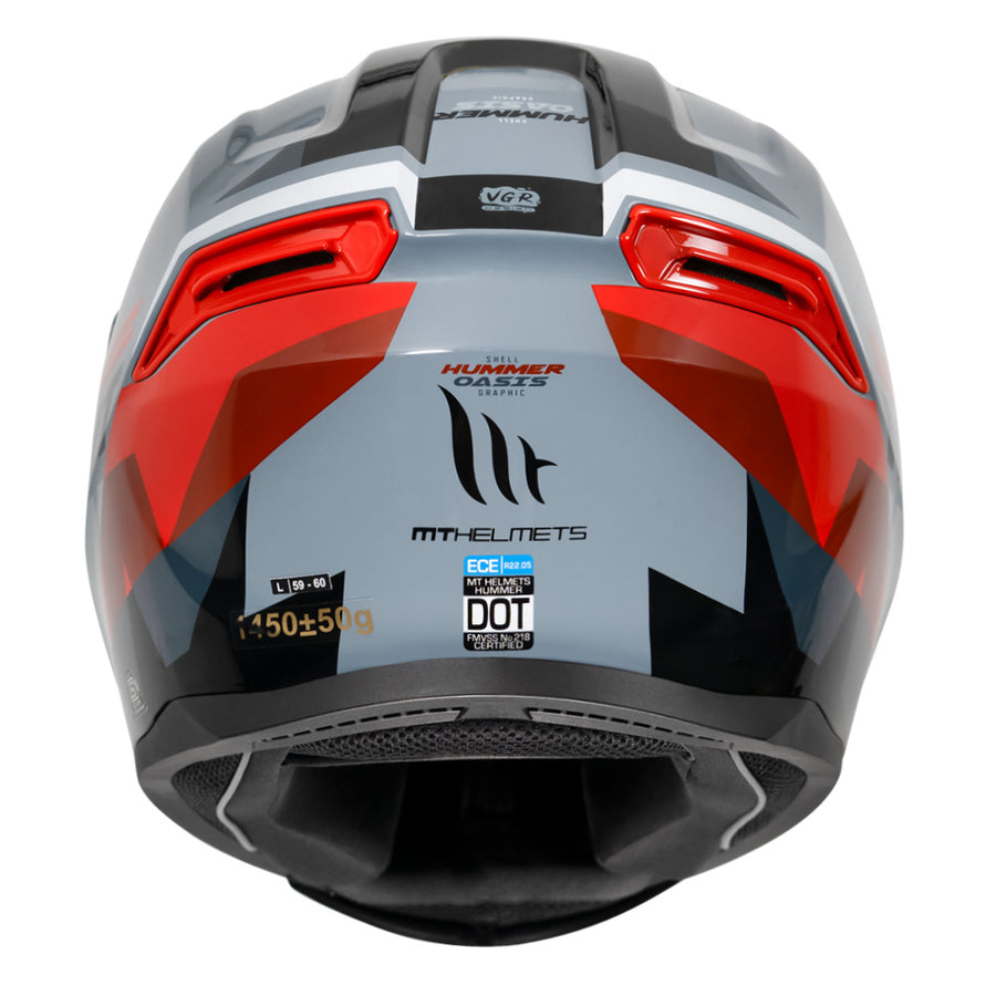 MT HUMMER OASIS HELMET - Grey & Red