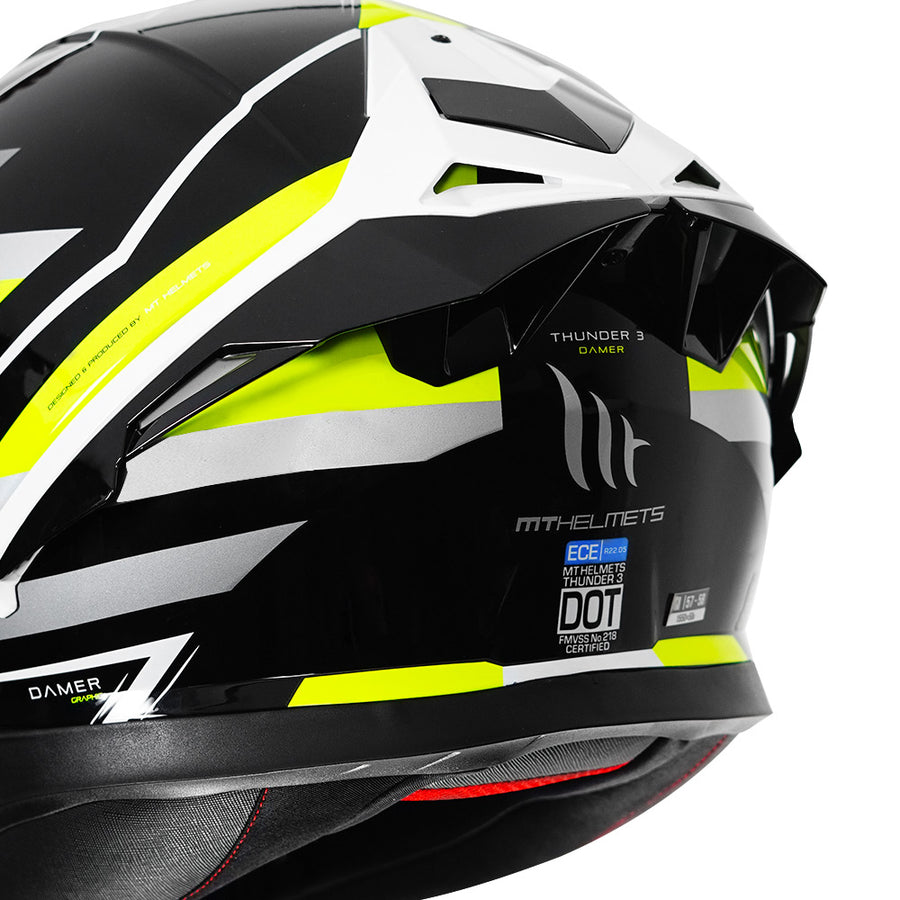 MT THUNDER3 PRO DAMER HELMET - Glossy fluorescent yellow