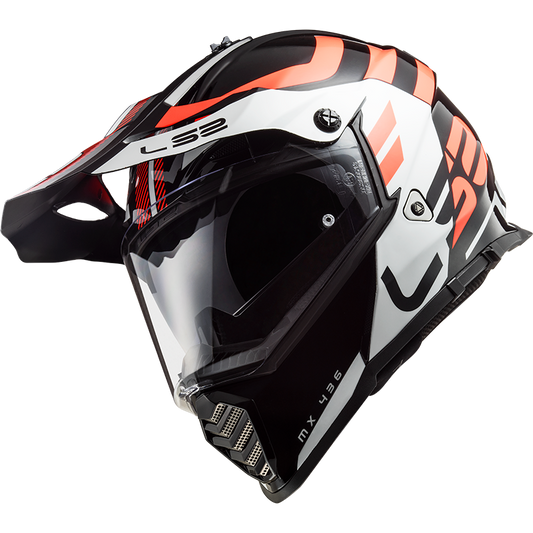 LS2 MX436 PIONEER EVO ADVENTURER HELMET - BLACK WHITE