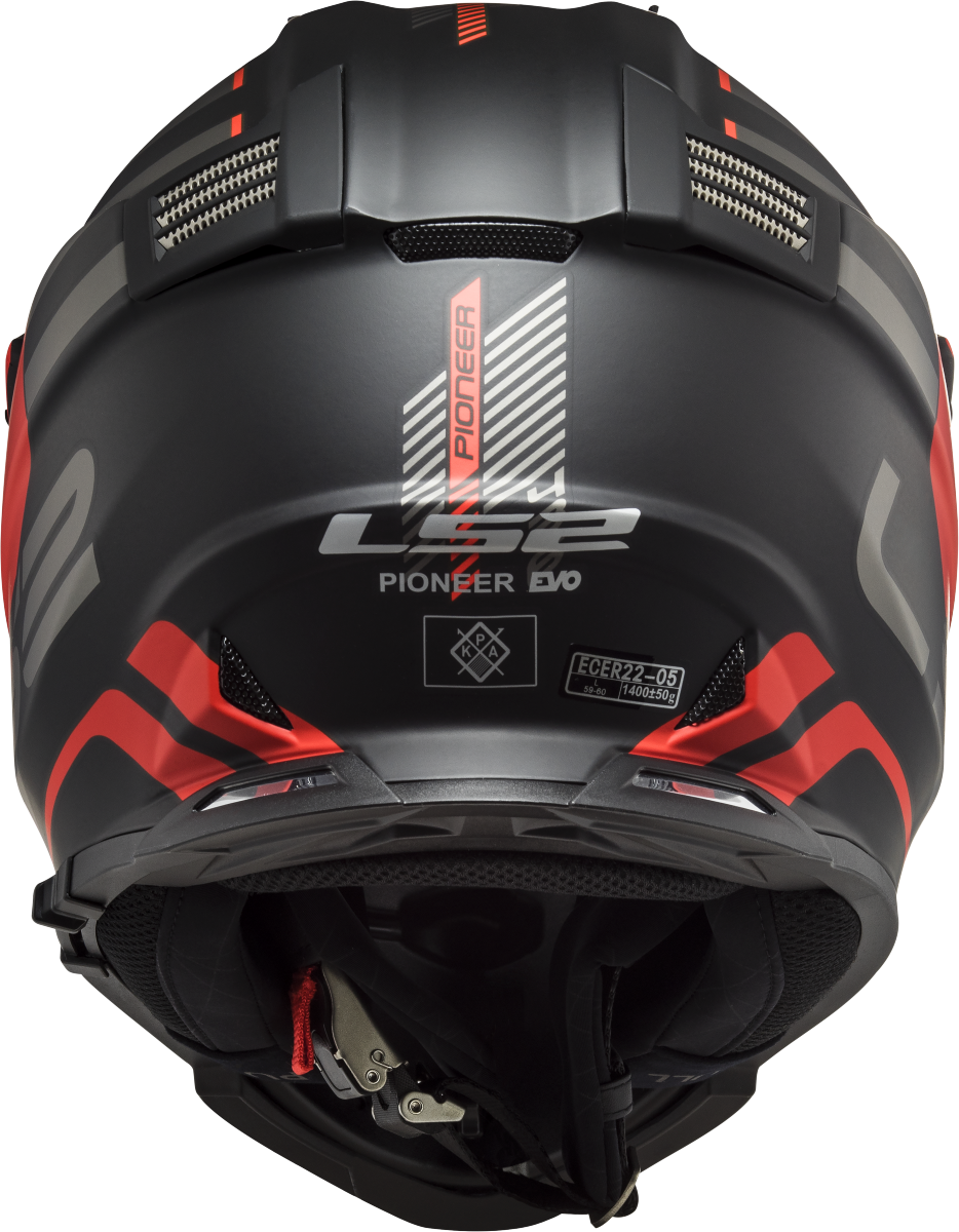 LS2 MX436 PIONEER EVO ADVENTURER HELMET - MATT BLACK RED