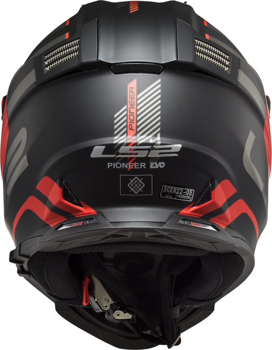 LS2 MX436 PIONEER EVO ADVENTURER HELMET - MATT BLACK RED