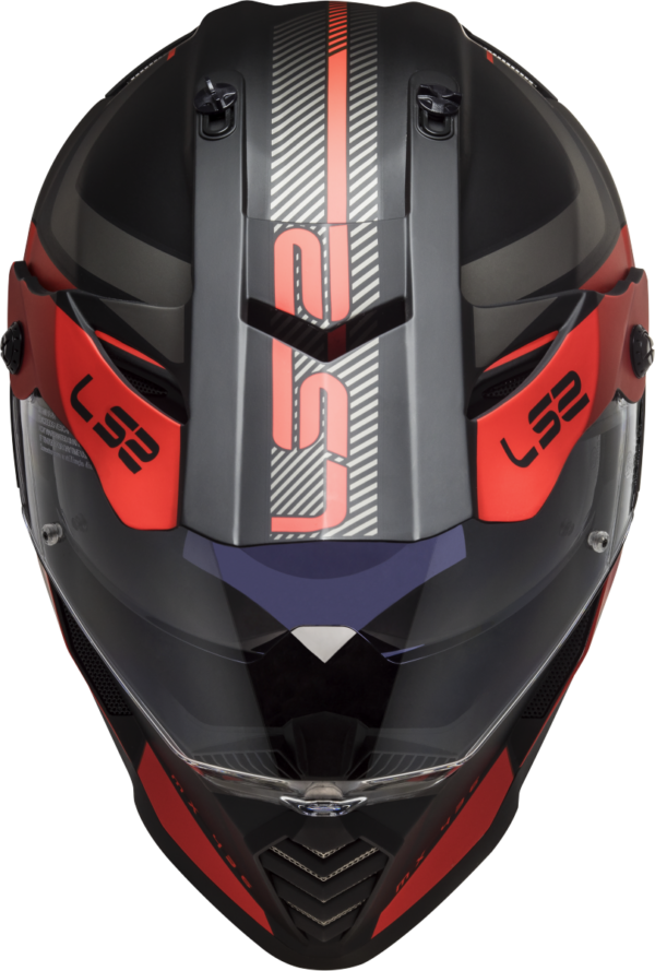 LS2 MX436 PIONEER EVO ADVENTURER HELMET - MATT BLACK RED