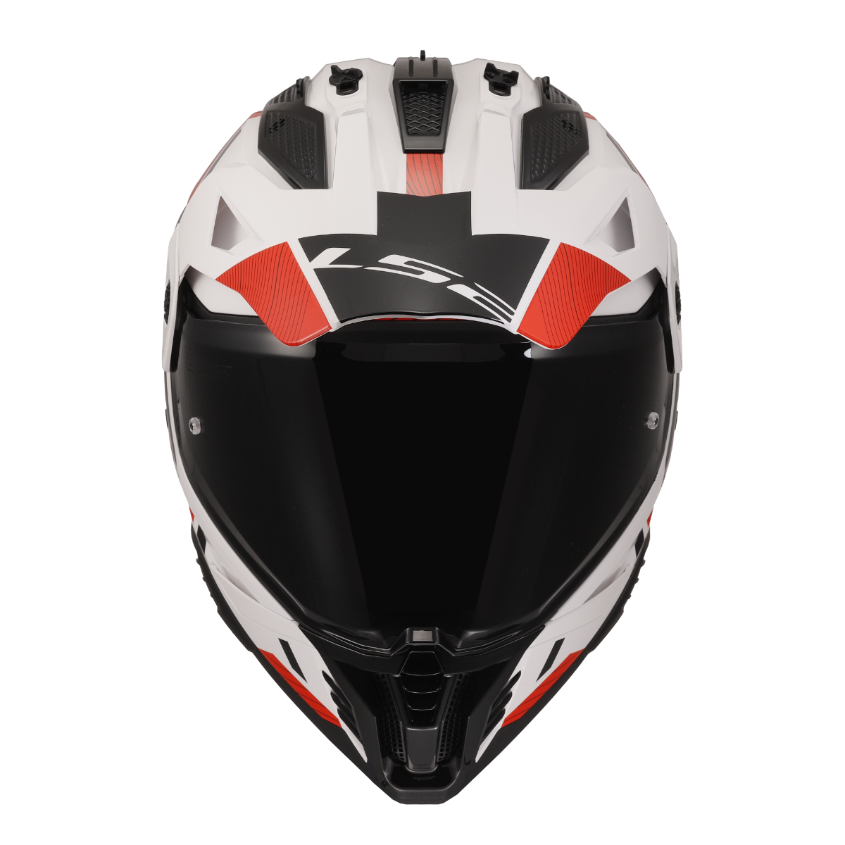 LS2 MX436 Pioneer 2 Hill Helmet - White Red
