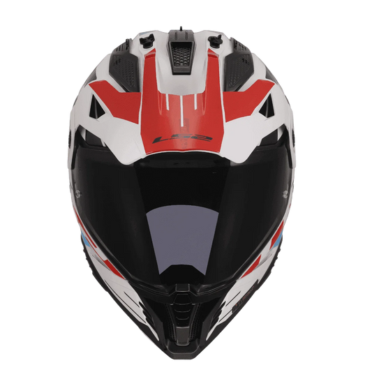 LS2 MX436 Pioneer II Namib Helmet - White Blue Red