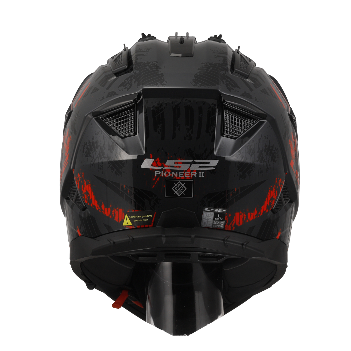 LS2 MX436 Pioneer 2 Crazy Helmet - Gloss Black Red