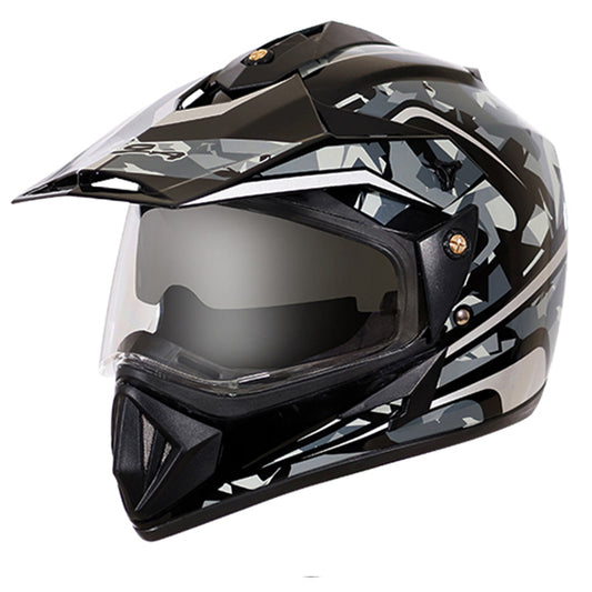 Vega Off Road DV Camo Helmet - Dull Black Silver