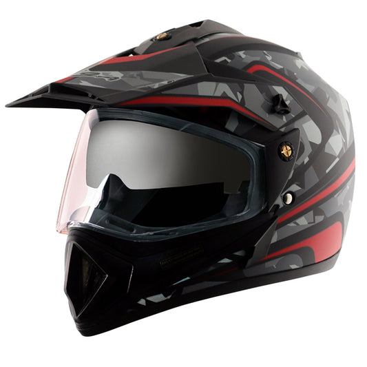 Vega Off Road DV Camo Helmet - Dull Black Red