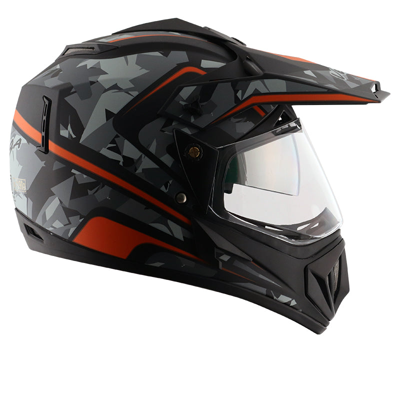 Vega Off Road DV Camo Helmet - Dull Black Orange