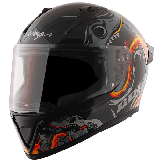 Vega Bolt Octopus Helmet - Black Orange