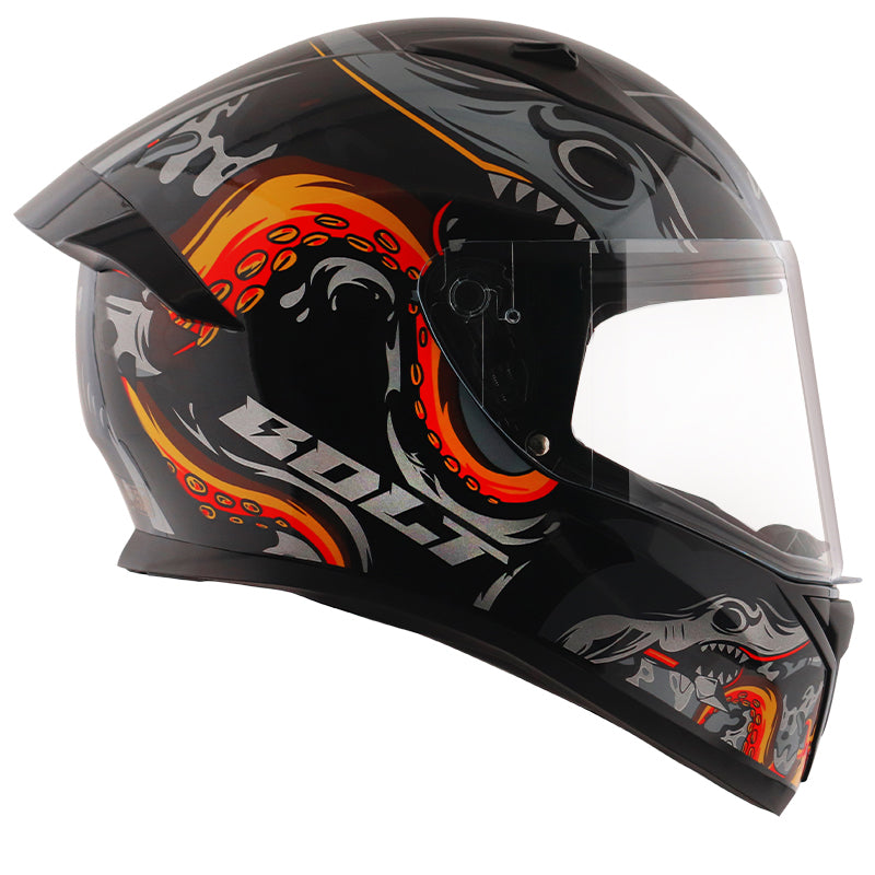 Vega Bolt Octopus Helmet - Black Orange