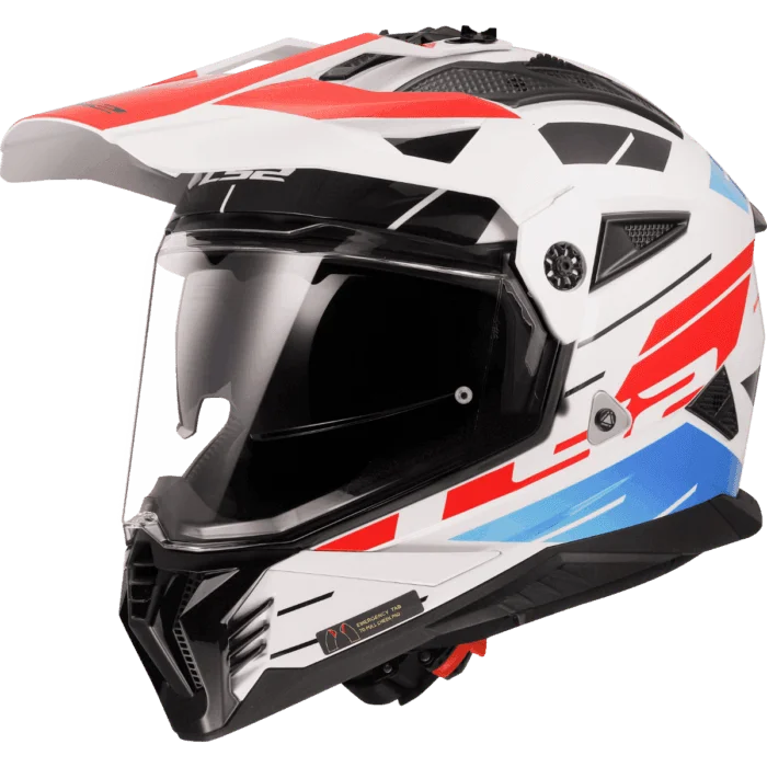 LS2 MX436 Pioneer II Namib Helmet - White Blue Red