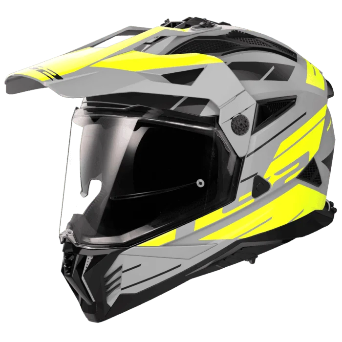 LS2 MX436 Pioneer II Namib Helmet - Matt Grey HV Yellow