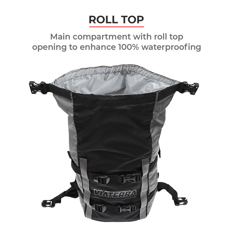 Viaterra Pod 100℅ WaterProof Motocycle TailBag 12L