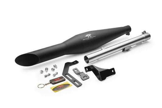 Red Rooster Rumbler Ace Exhaust (Classic Reborn 350/Meteor 350) - Black Matte