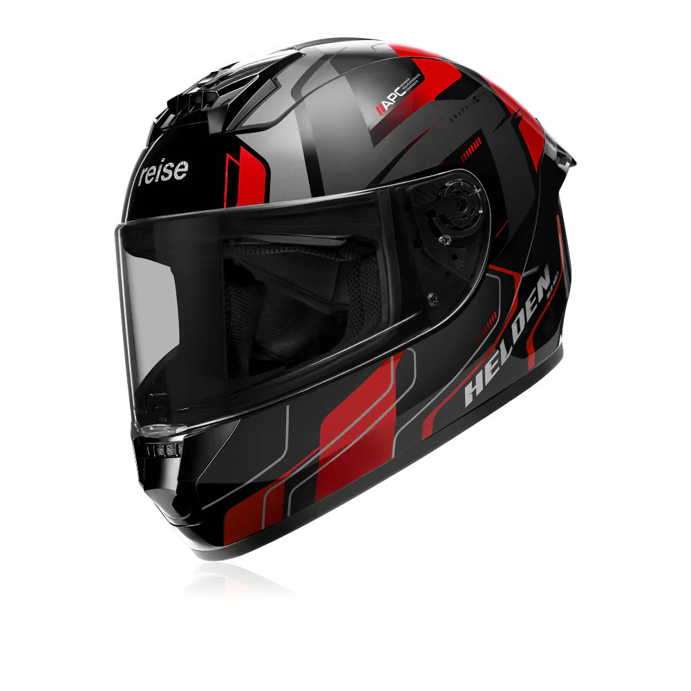 Reise Helden Motorcycle Riding Helmet - Red Black